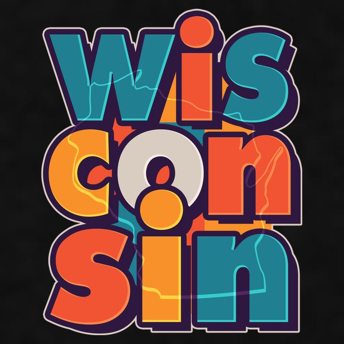 Fun Abstract Wisconsin Name Ladies PosiCharge Tri-Blend Wicking Tank