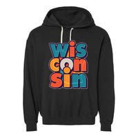 Fun Abstract Wisconsin Name Garment-Dyed Fleece Hoodie