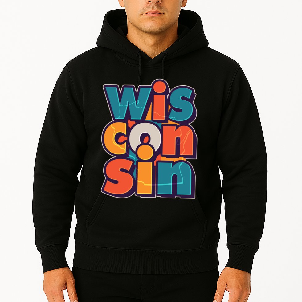 Fun Abstract Wisconsin Name Hoodie