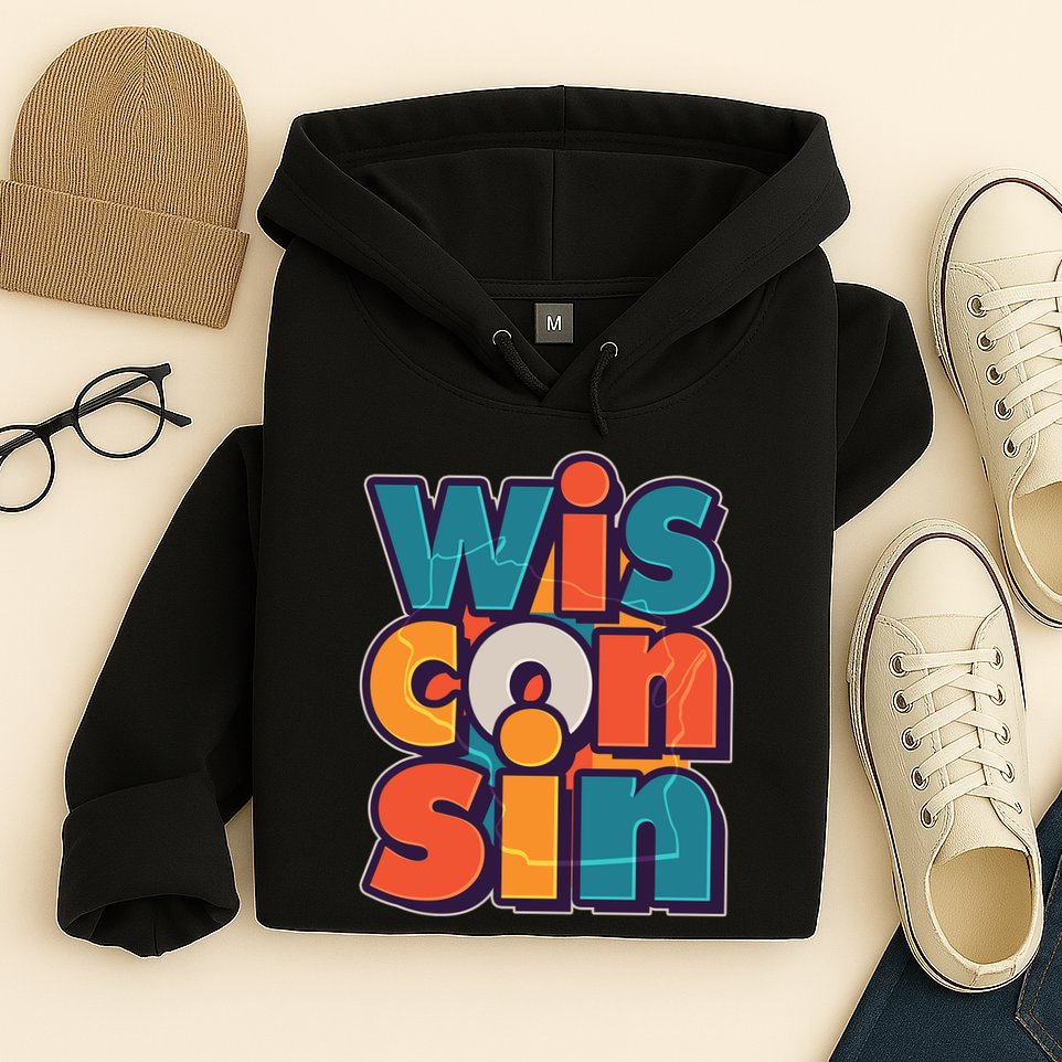 Fun Abstract Wisconsin Name Hoodie