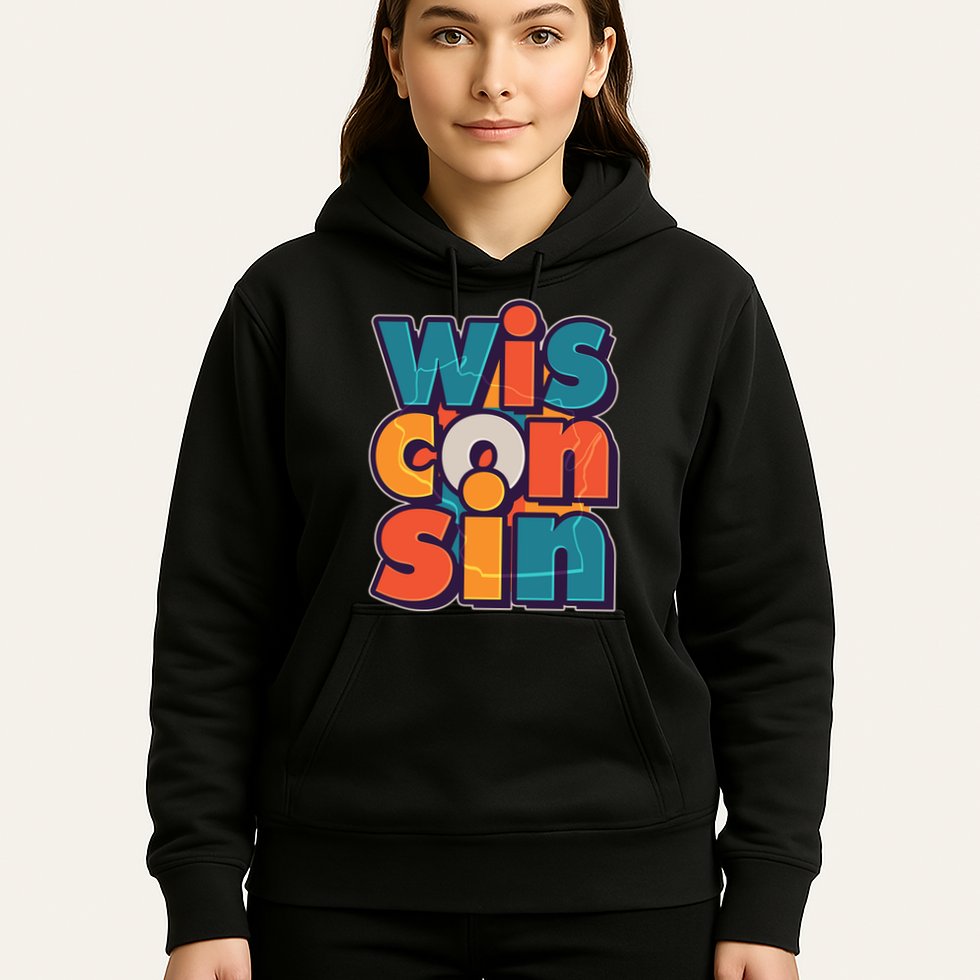 Fun Abstract Wisconsin Name Hoodie