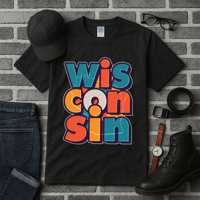 Fun Abstract Wisconsin Name Tall T-Shirt