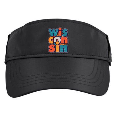 Fun Abstract Wisconsin Name Adult Drive Performance Visor