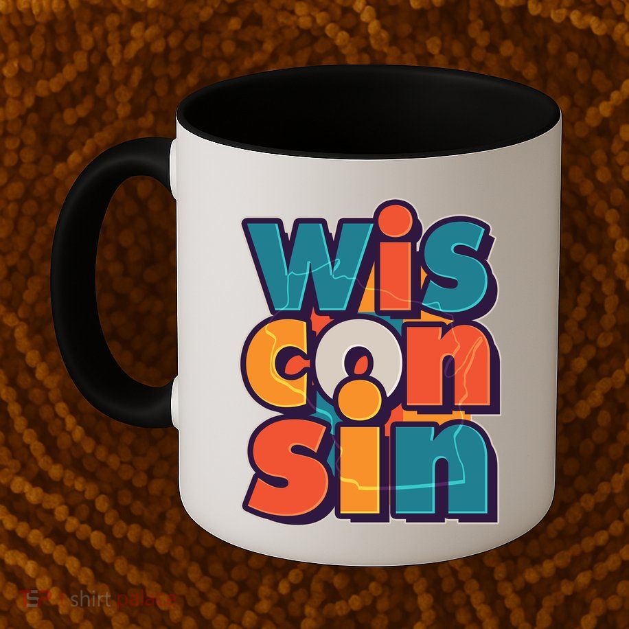 Fun Abstract Wisconsin Name Mug