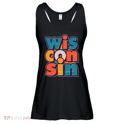 Fun Abstract Wisconsin Name Ladies Essential Flowy Tank