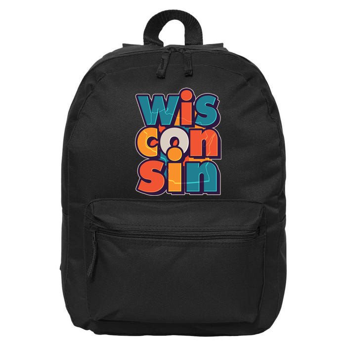 Fun Abstract Wisconsin Name 16 in Basic Backpack