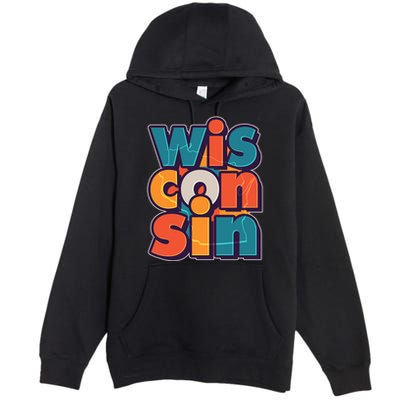Fun Abstract Wisconsin Name Premium Pullover Hoodie