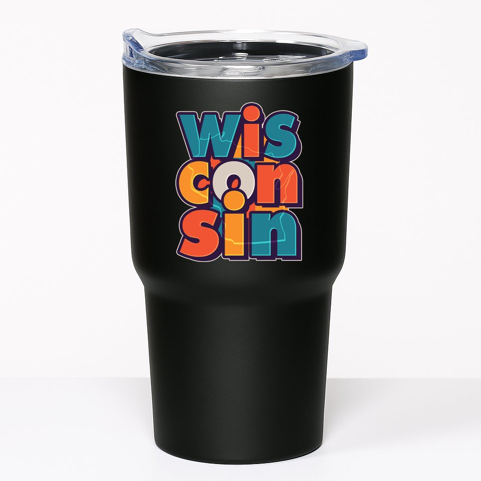 Fun Abstract Wisconsin Name Tumbler