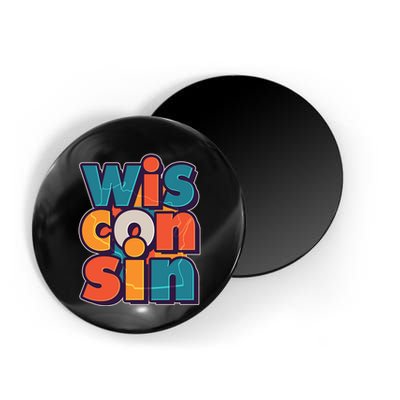 Fun Abstract Wisconsin Name Magnet