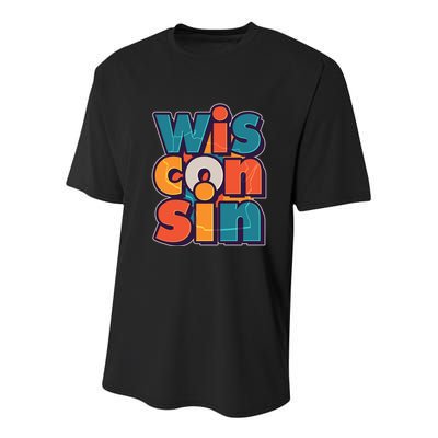 Fun Abstract Wisconsin Name Youth Performance Sprint T-Shirt