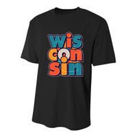Fun Abstract Wisconsin Name Youth Performance Sprint T-Shirt