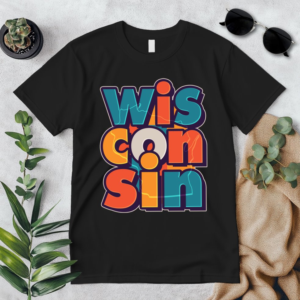 Fun Abstract Wisconsin Name Premium T-Shirt