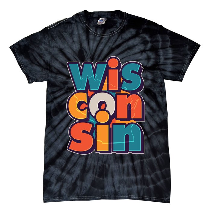 Fun Abstract Wisconsin Name Tie-Dye T-Shirt