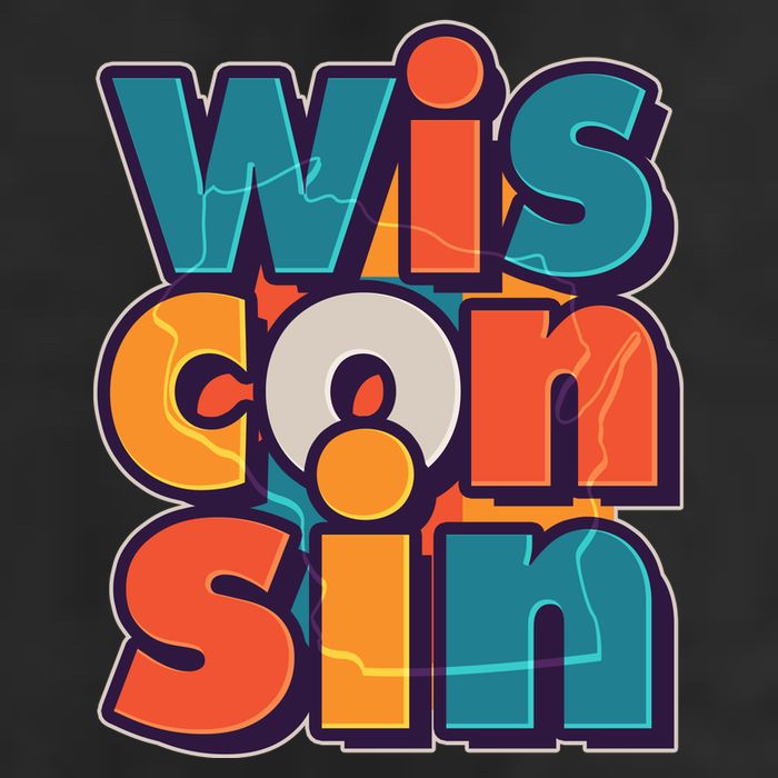 Fun Abstract Wisconsin Name Hat