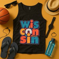 Fun Abstract Wisconsin Name Tank Top