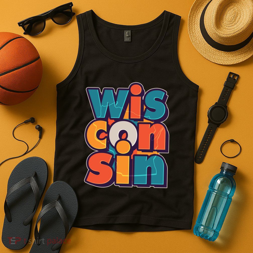 Fun Abstract Wisconsin Name Tank Top