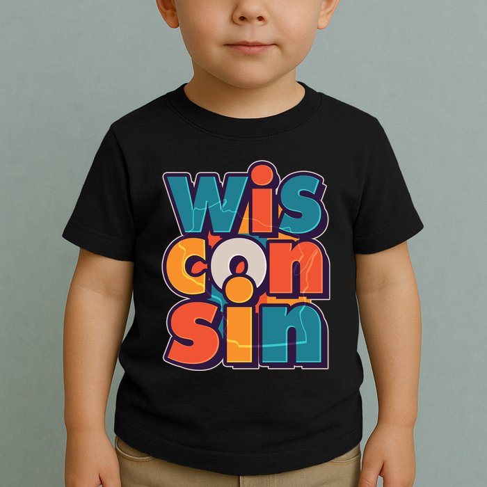 Fun Abstract Wisconsin Name Toddler T-Shirt