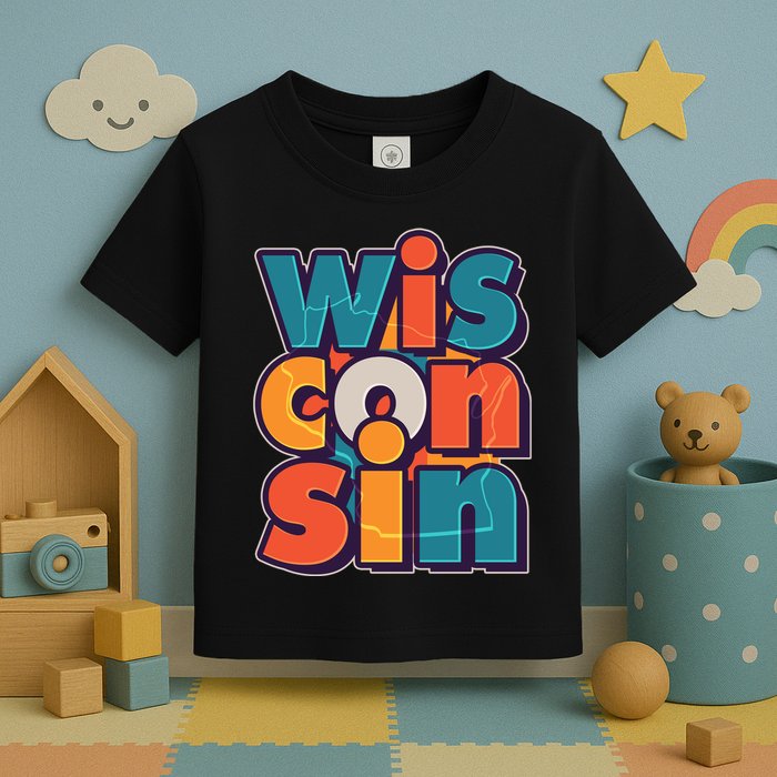 Fun Abstract Wisconsin Name Toddler T-Shirt