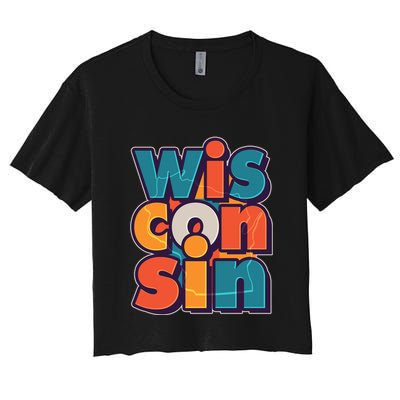Fun Abstract Wisconsin Name Crop Top