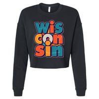 Fun Abstract Wisconsin Name Cropped Pullover Crew
