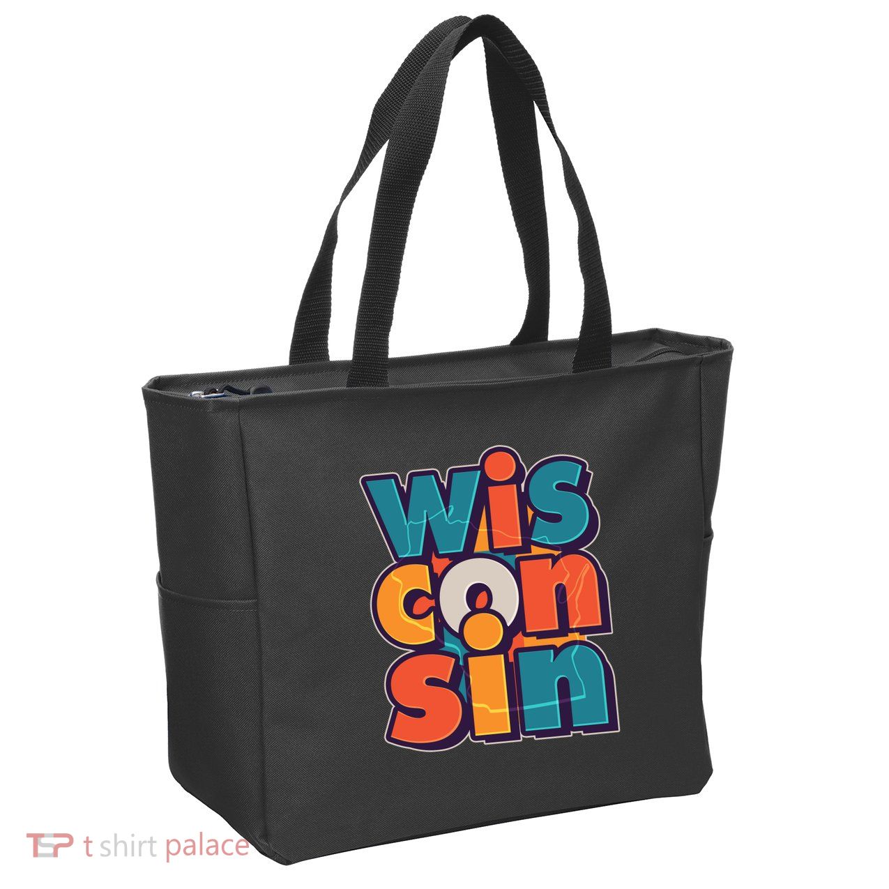 Fun Abstract Wisconsin Name Zip Tote Bag