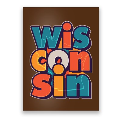 Fun Abstract Wisconsin Name Poster