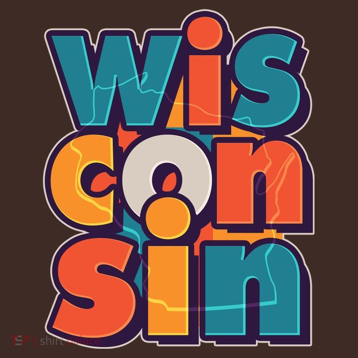 Fun Abstract Wisconsin Name Poster