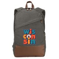 Fun Abstract Wisconsin Name Cotton Canvas Backpack