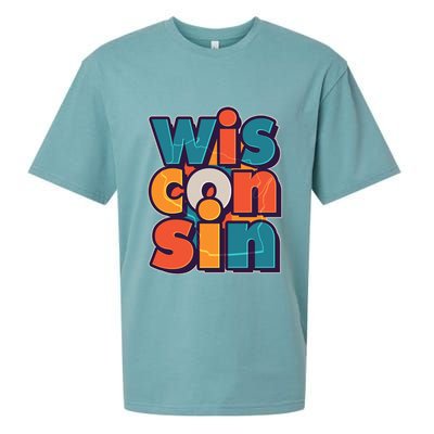 Fun Abstract Wisconsin Name Sueded Cloud Jersey T-Shirt