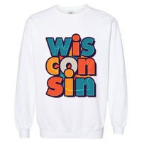 Fun Abstract Wisconsin Name Garment-Dyed Sweatshirt