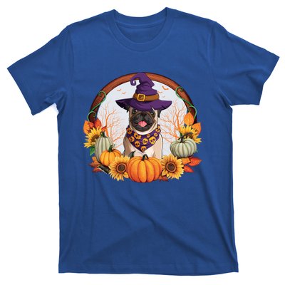 Fall Autumn Witchy Pug Dog Halloween Costume Gift T-Shirt