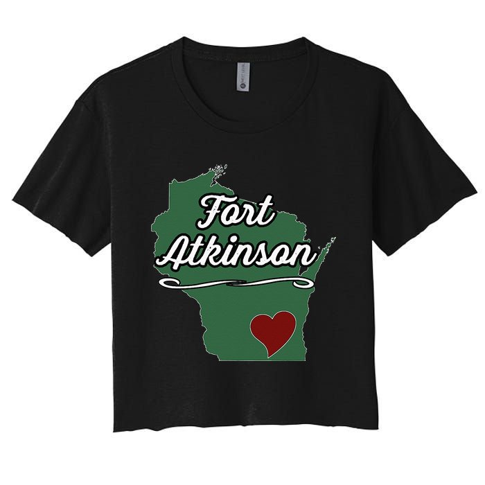 FORT ATKINSON Wisconsin WI USA City State Souvenir Women's Crop Top Tee