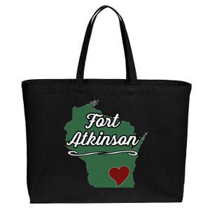 FORT ATKINSON Wisconsin WI USA City State Souvenir Cotton Canvas Jumbo Tote