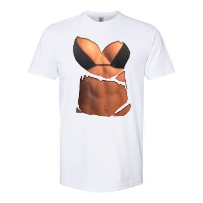 Fake Abs Women Bikini Body Muscle Six Pack Fake Big Boobs Softstyle® CVC T-Shirt