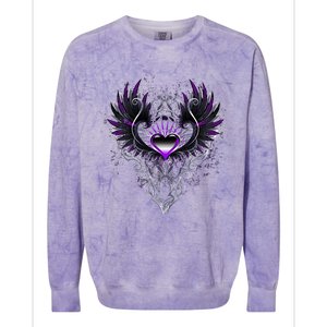 Fallen Angel Wings Dark Goth Clothing Heart Of Asexual Colorblast Crewneck Sweatshirt