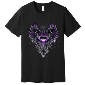 Fallen Angel Wings Dark Goth Clothing Heart Of Asexual Premium T-Shirt