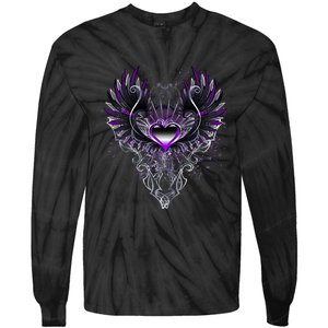 Fallen Angel Wings Dark Goth Clothing Heart Of Asexual Tie-Dye Long Sleeve Shirt