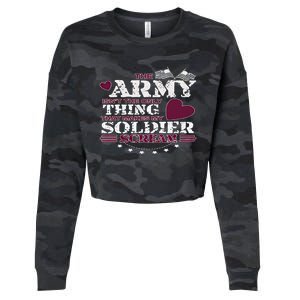 Funny Army Wife/friend Gift Make My Soldier Scream Cute Gift Cropped Pullover Crew