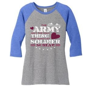 Funny Army Wife/friend Gift Make My Soldier Scream Cute Gift Women's Tri-Blend 3/4-Sleeve Raglan Shirt