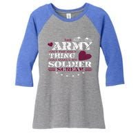 Funny Army Wife/friend Gift Make My Soldier Scream Cute Gift Women's Tri-Blend 3/4-Sleeve Raglan Shirt