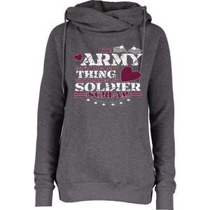 Funny Army Wife/friend Gift Make My Soldier Scream Cute Gift Womens Funnel Neck Pullover Hood