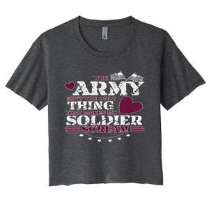 Funny Army Wife/friend Gift Make My Soldier Scream Cute Gift Women's Crop Top Tee