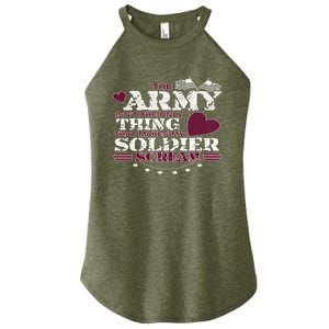 Funny Army Wife/friend Gift Make My Soldier Scream Cute Gift Women's Perfect Tri Rocker Tank