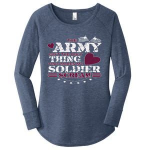 Funny Army Wife/friend Gift Make My Soldier Scream Cute Gift Women's Perfect Tri Tunic Long Sleeve Shirt