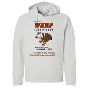 First Annual Wkrp Thanksgiving Day Turkey Drop Performance Fleece Hoodie