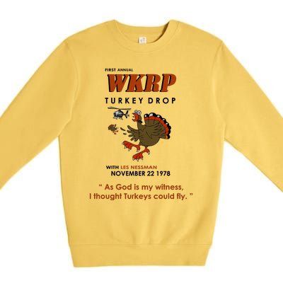 First Annual Wkrp Thanksgiving Day Turkey Drop Premium Crewneck Sweatshirt