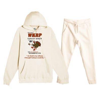 First Annual Wkrp Thanksgiving Day Turkey Drop Premium Hooded Sweatsuit Set