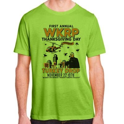 First Annual Wkrp Thanksgiving Day Turkey Drop Adult ChromaSoft Performance T-Shirt