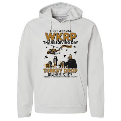 First Annual Wkrp Thanksgiving Day Turkey Drop Performance Fleece Hoodie