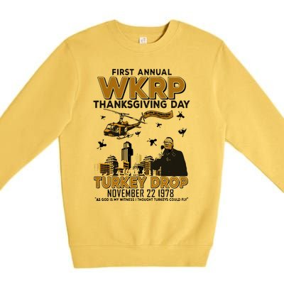 First Annual Wkrp Thanksgiving Day Turkey Drop Premium Crewneck Sweatshirt